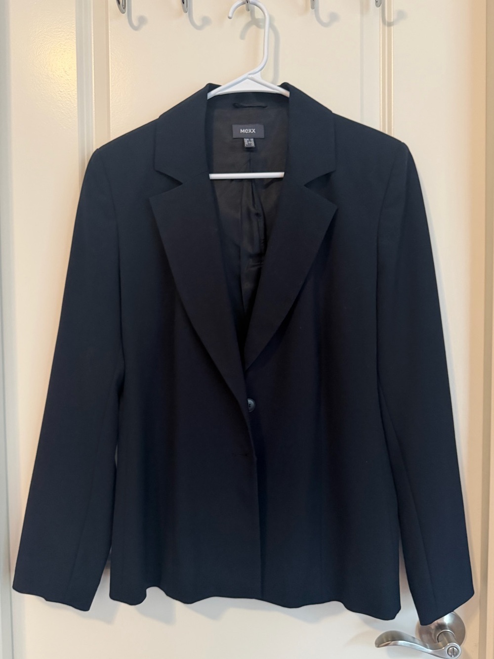 NWOT Mexx Blazer Women's Us Sz 8 Navy Lined 2-Button Career Made In Bulgaria